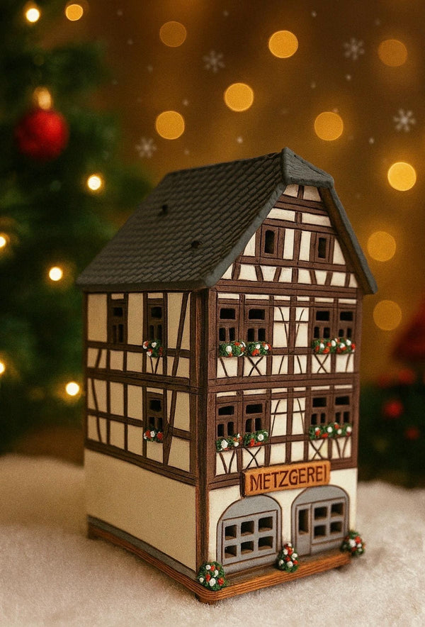 Timbered Christmas Market House Candle House