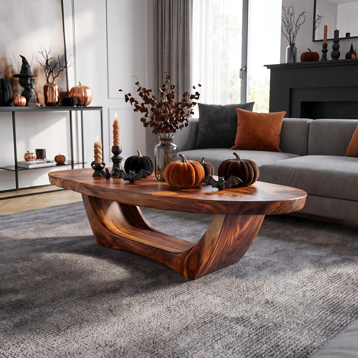 Handcrafted Live Edge Wood Coffee Table for Living Room