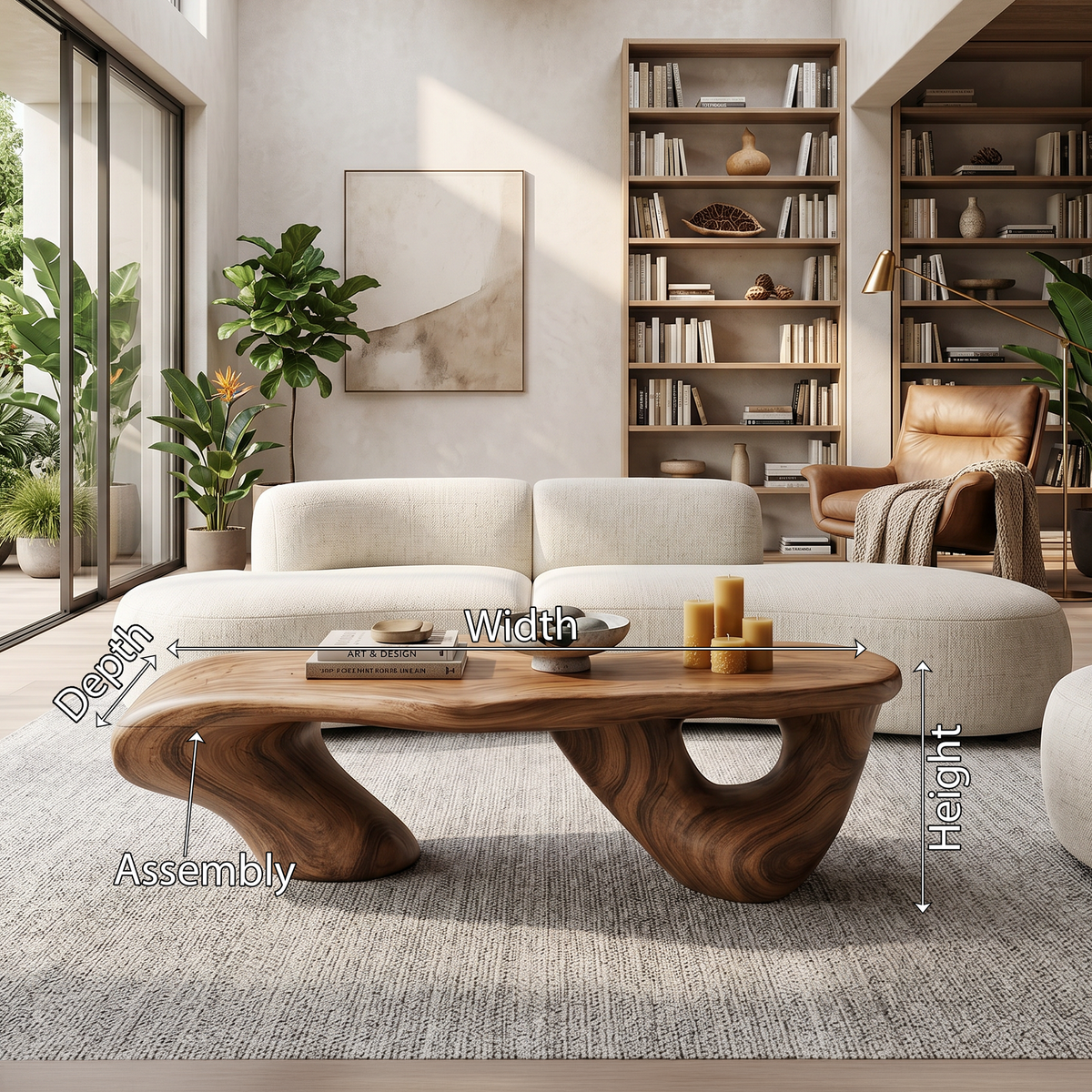 Handcrafted Solid Wood Low Coffee Table with Classic Lines - view 8