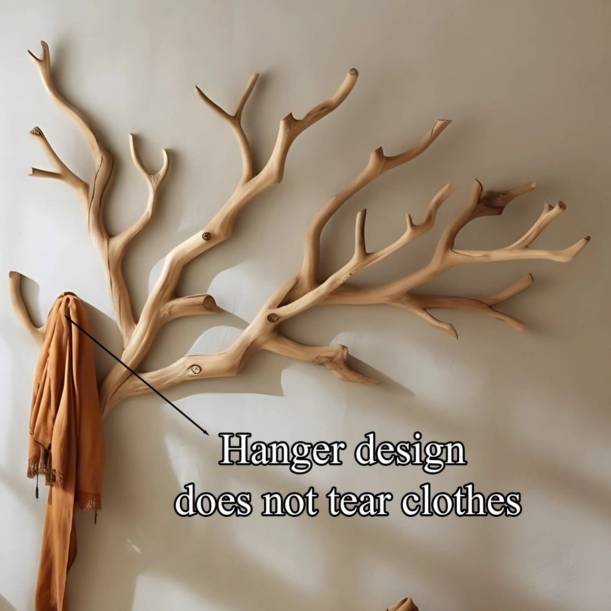 Driftwood Branch Wall-Mounted Solid Wood Coat Rack - view 7