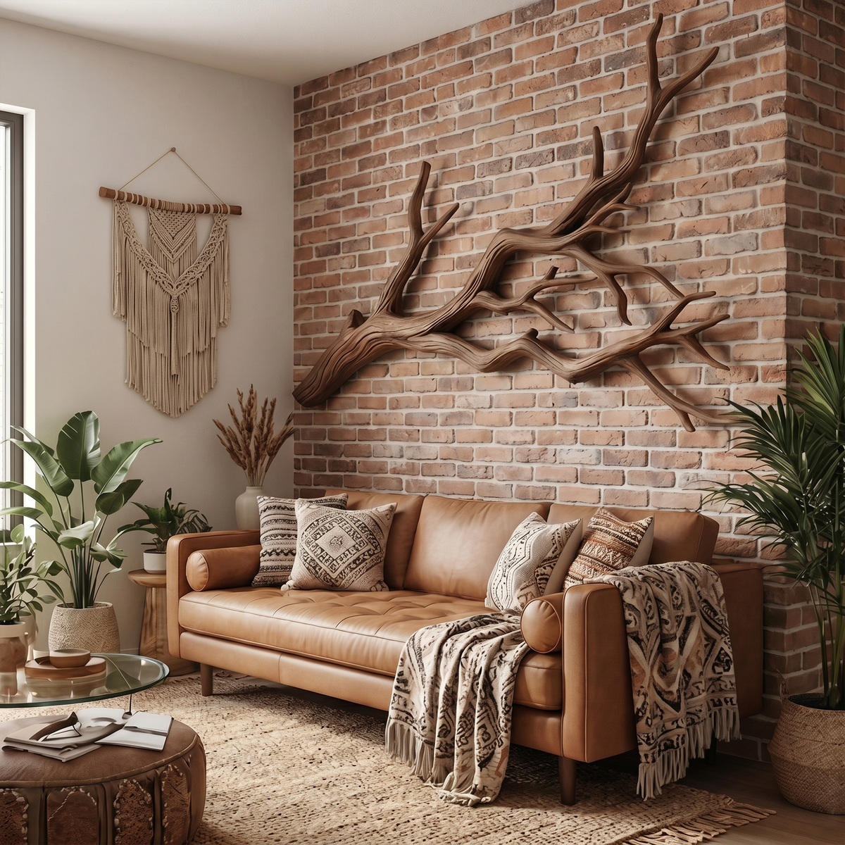 Natural Tree Root Wall Sculpture with Flowing Organic Form - view 2