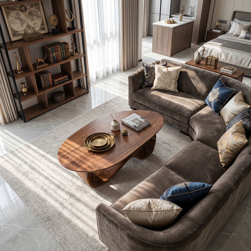 Rustic Solid Wood Coffee Table with Low-Set Simple Design - view 2