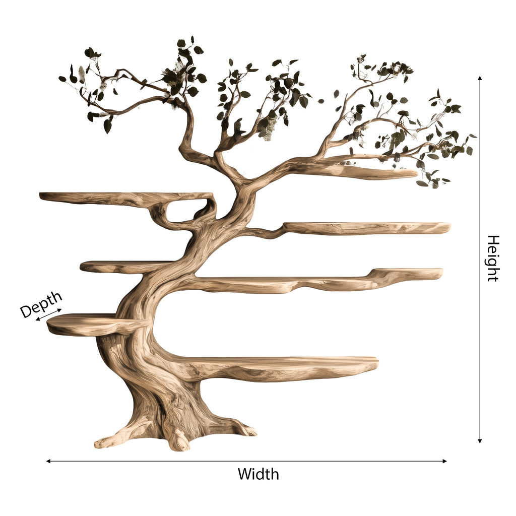 Sculpted Solid Hardwood Tree Bookshelf with Branching Shelves - view 6