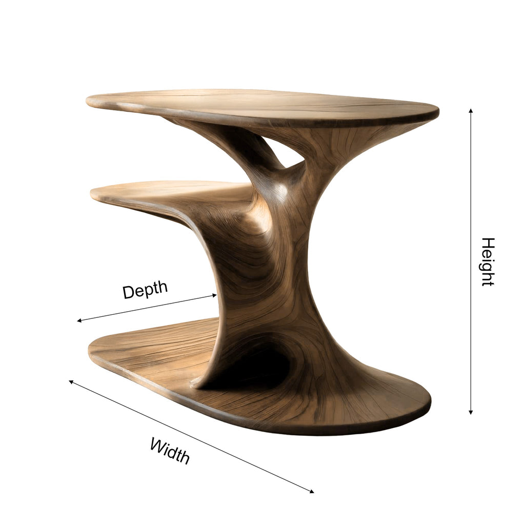 Fluid Form Solid Wood Record Player Stand with Vinyl Storage - view 5