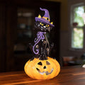 Black Cat on Pumpkin Candle House
