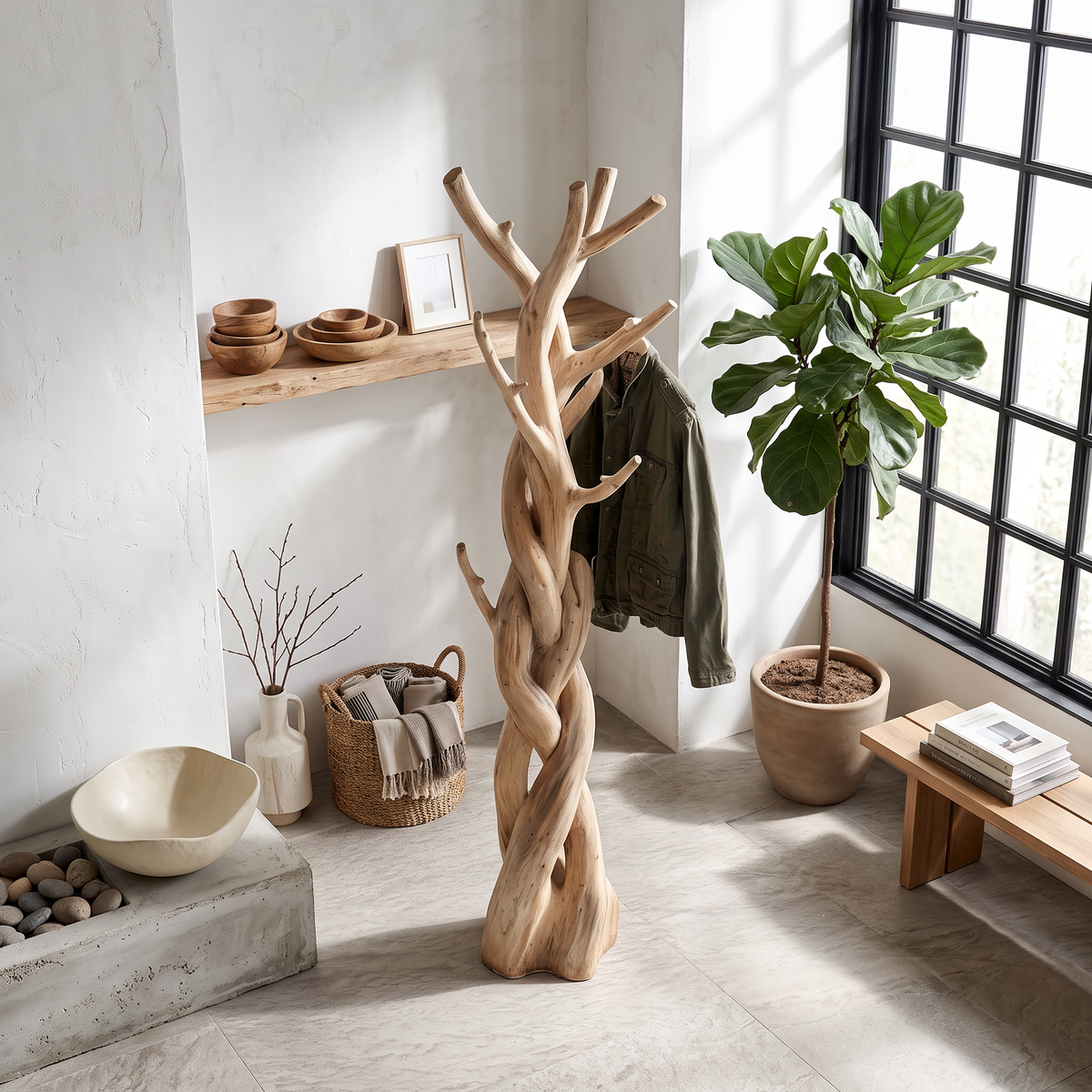 Driftwood Branch Tree Coat Rack for Bedroom or Closet - view 3