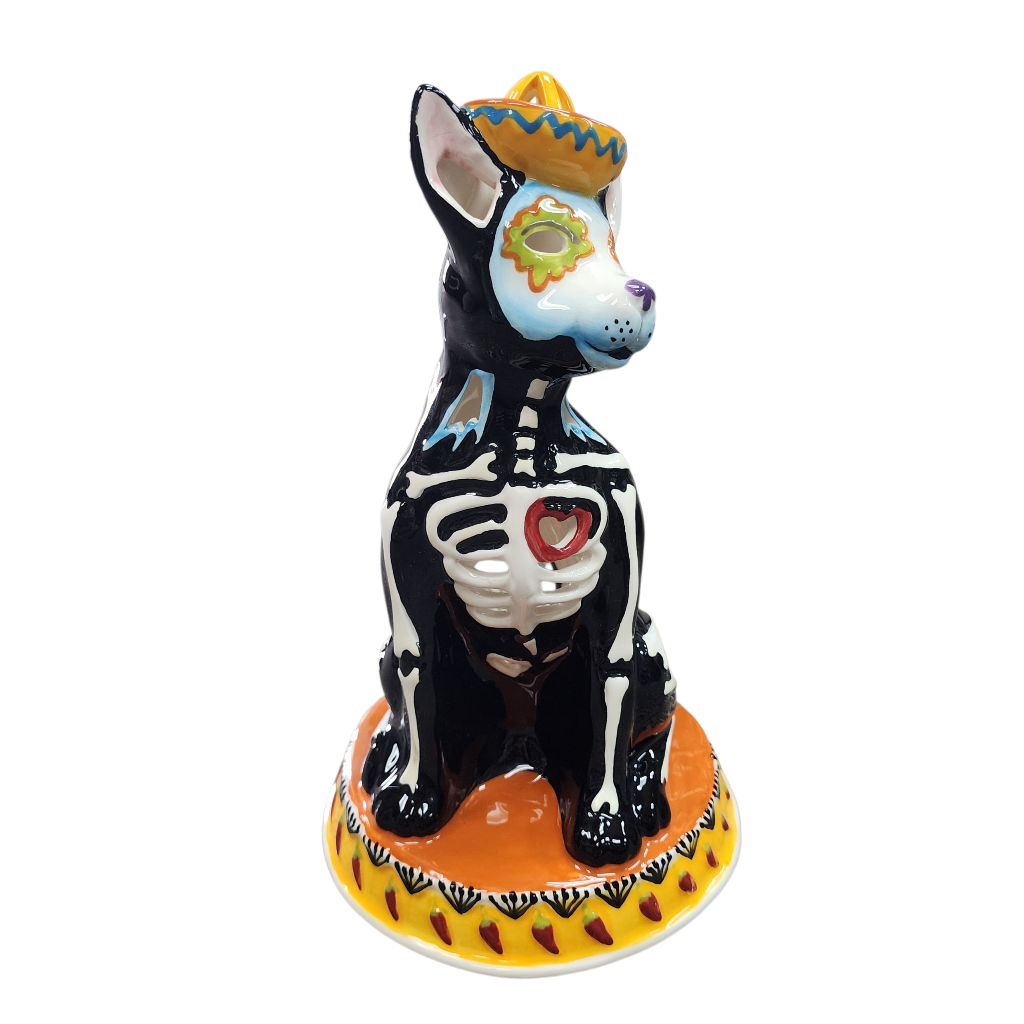 Day of the Dead Dog Tealight Candle House - view 2