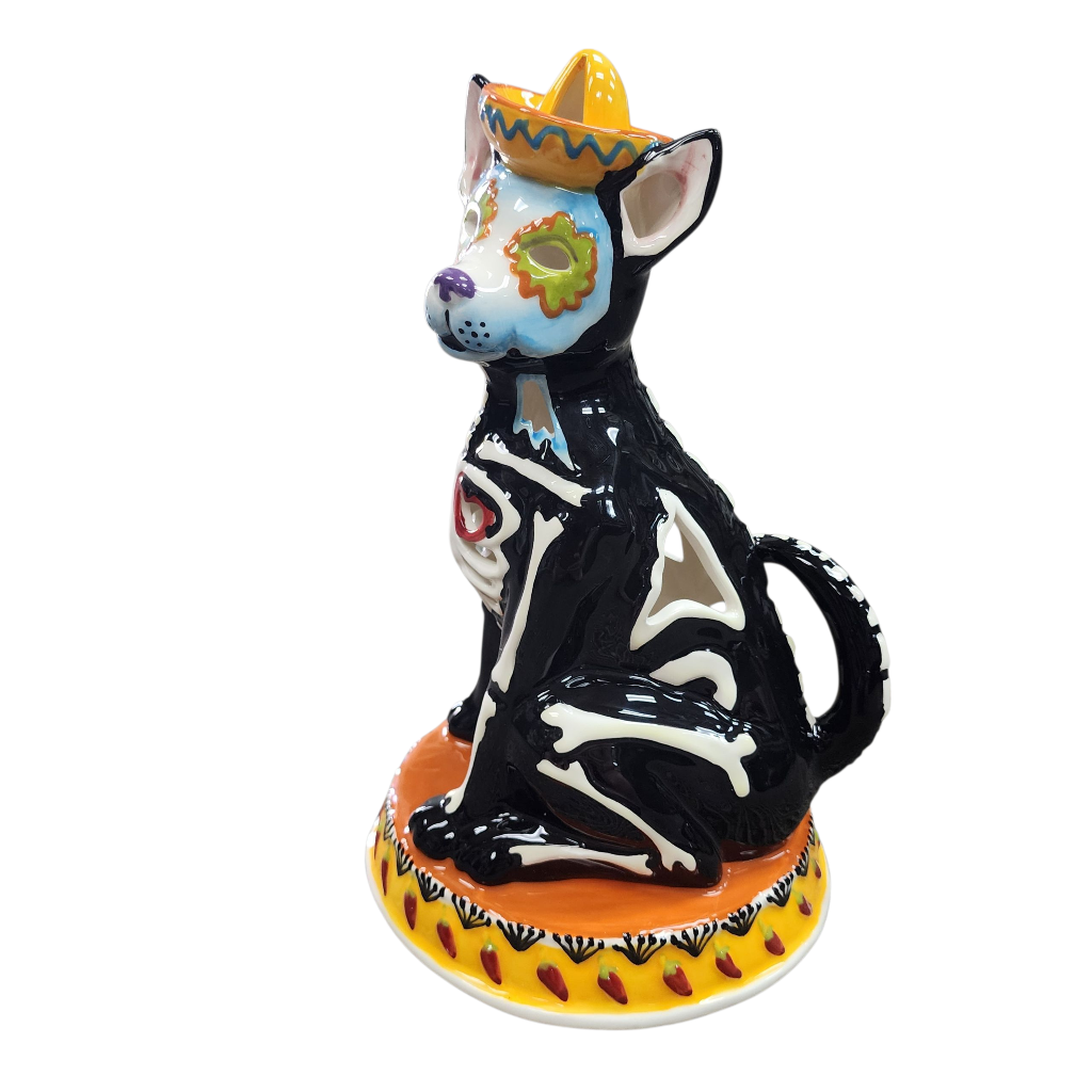 Day of the Dead Dog Tealight Candle House - view 3