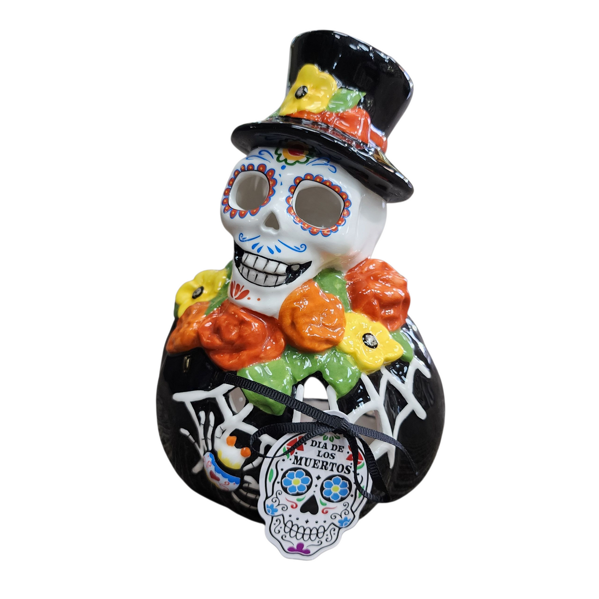 Day of the Dead Skeleton Pumpkin Candle House - view 3