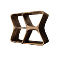 Sculpted Solid Wood Record Player Cabinet with Curved Edges in Natural Oak finish