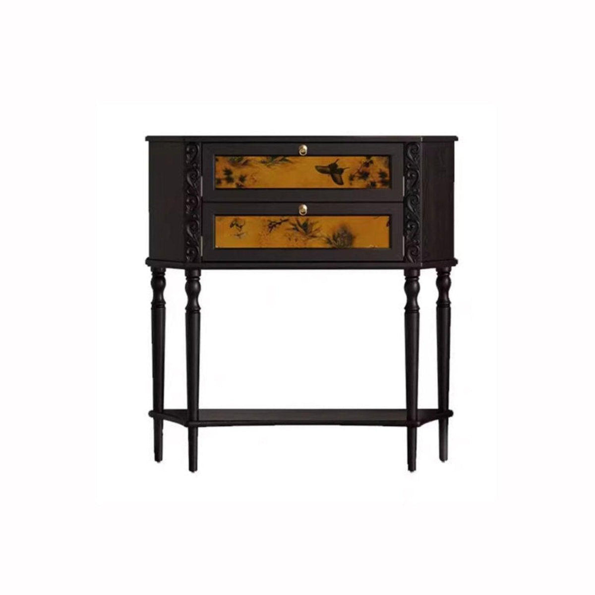 Solid Ash Wood Carved Accent Storage Cabinet, French Style - view 6