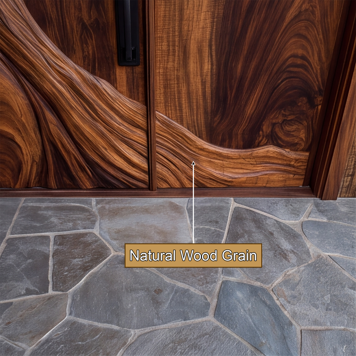 Sculpted Solid Wood Door with Carved Center Panel - view 10