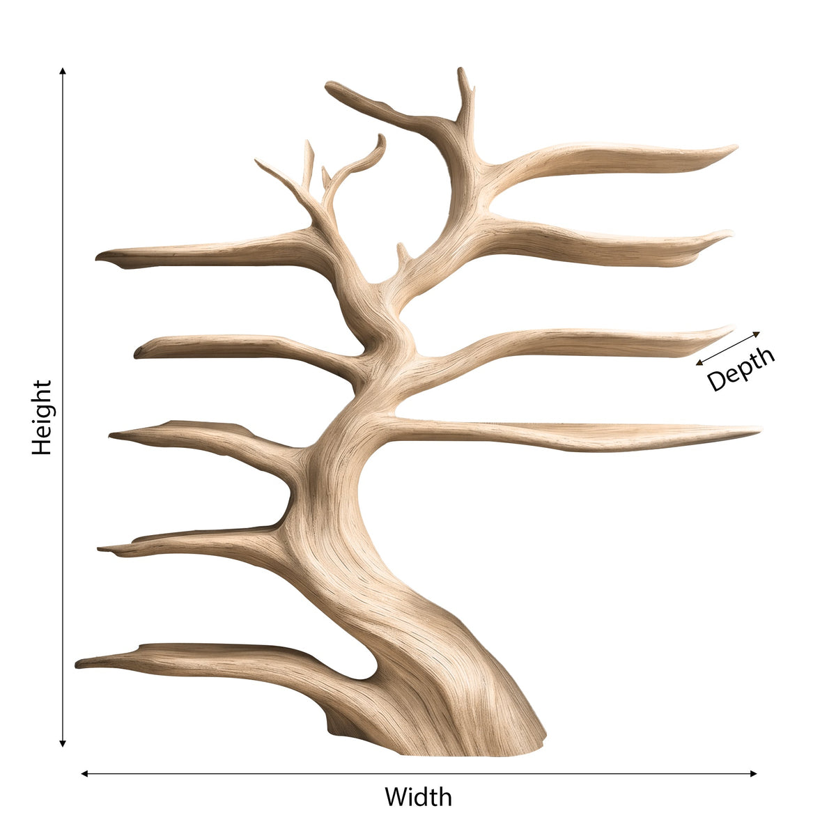 Solid Wood Tree Wine Rack with Integrated LED Backlit Branch Shelves - view 4