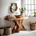 Solid Hardwood Freestanding Bathroom Vanity with Root-Form Base