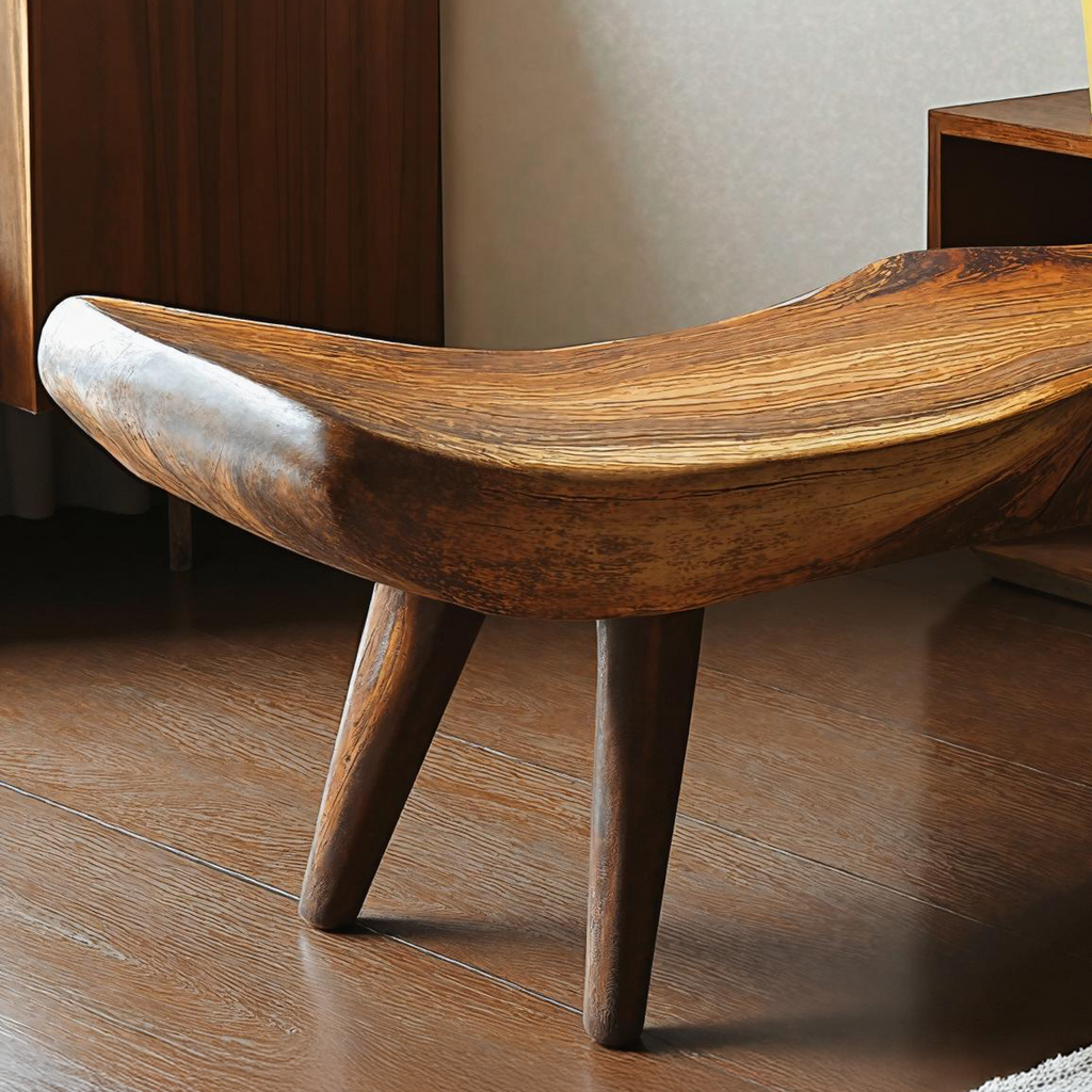 Reclaimed Tamarind Wood Rustic Bench with Simple Design - view 3