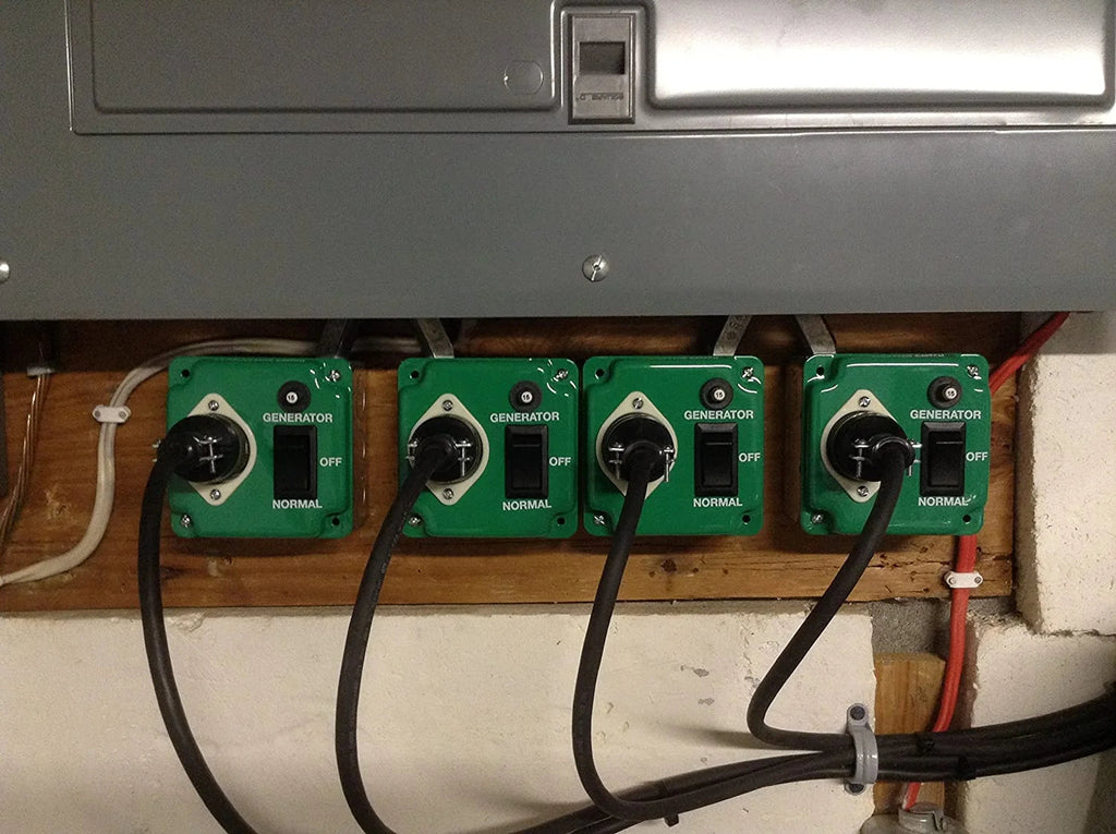 EZ Generator Switch, 15A 125V Green Manual Transfer Electrical Switch