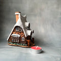 Snowy Winter Chalet Candle House