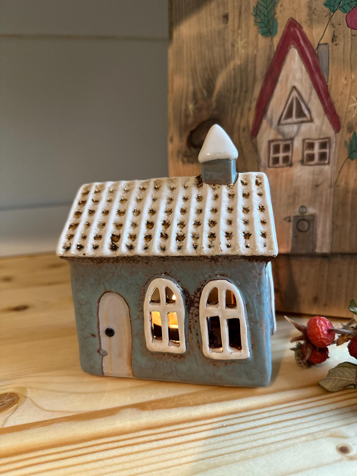 Blue Lighthouse Keeper's Cottage Candle House
