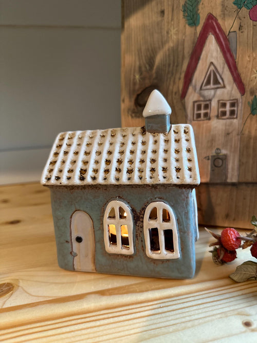 Blue Lighthouse Keeper's Cottage Candle House
