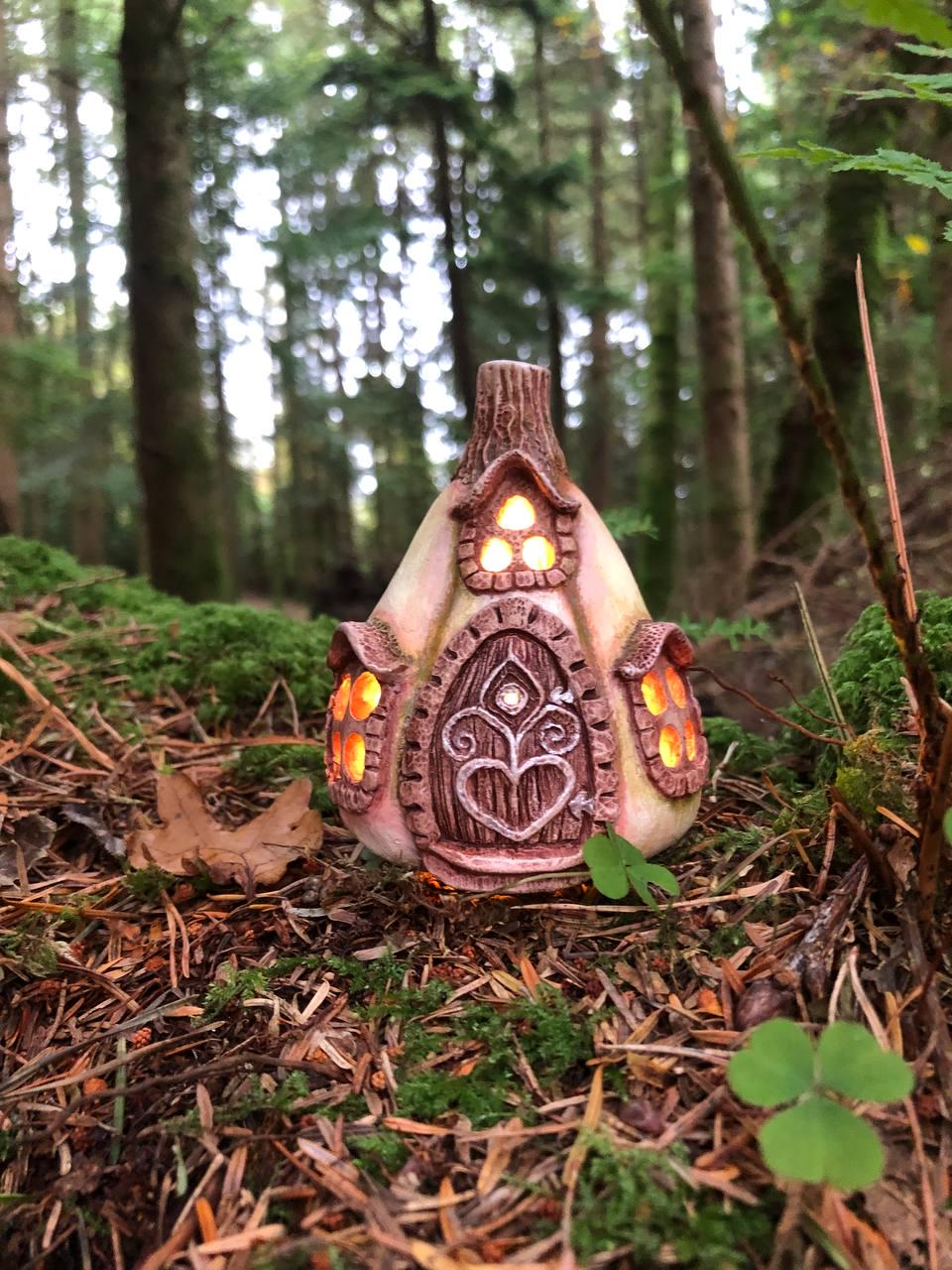 White Pumpkin Fairy House Lantern