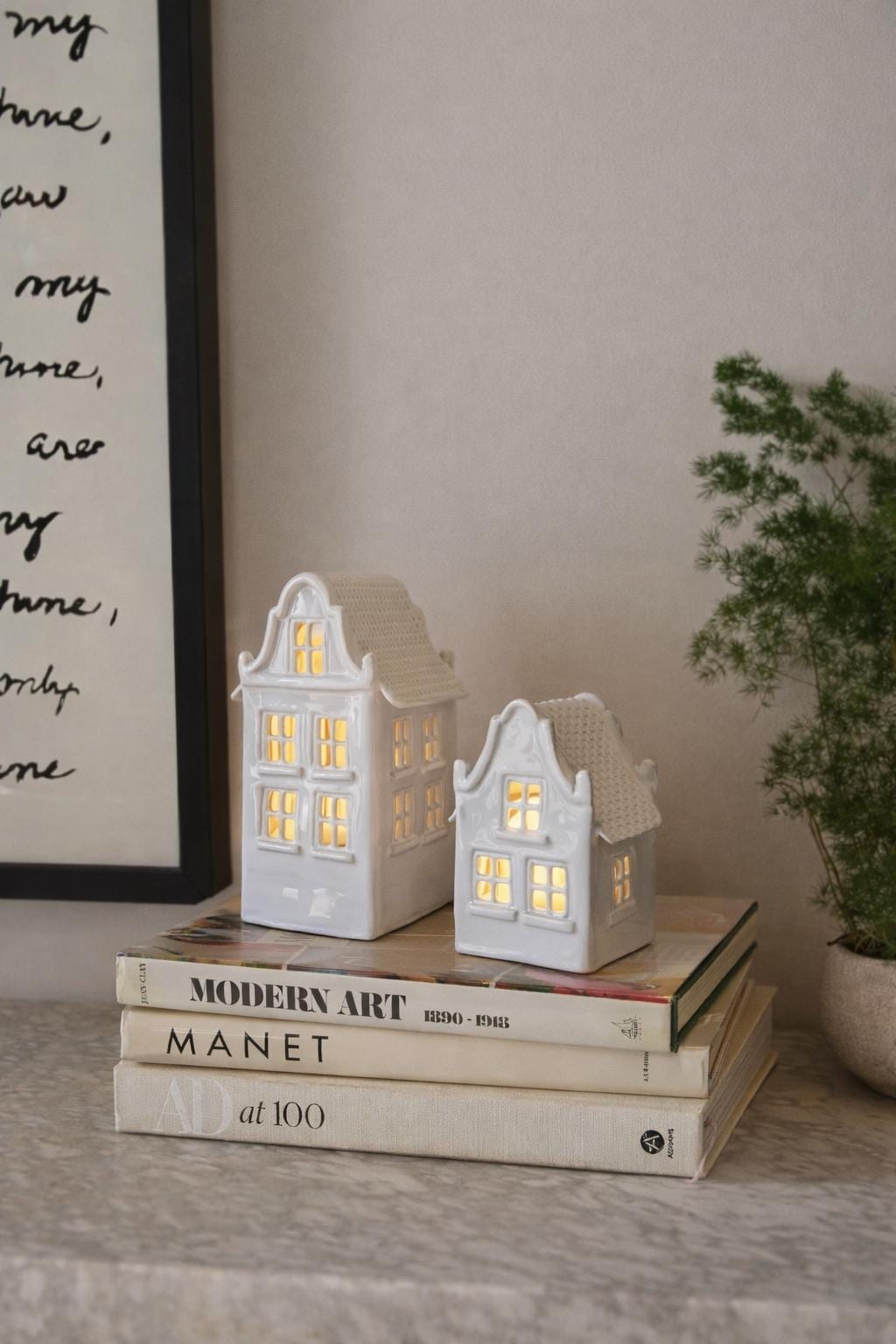 Scandinavian Village Candle House Set
