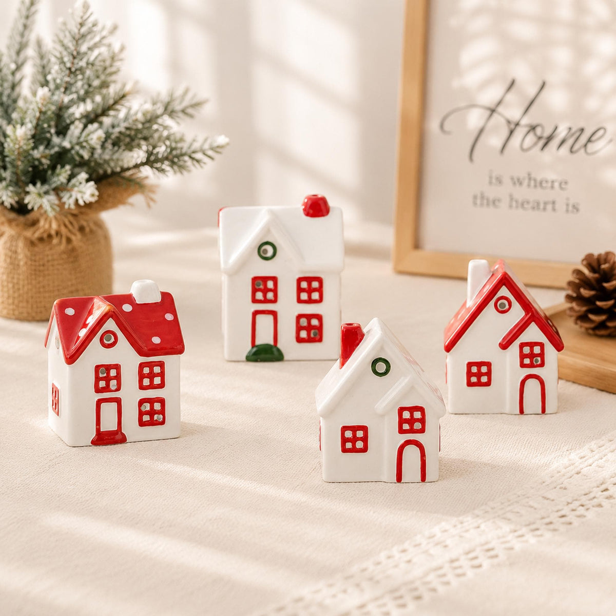 Nordic Christmas Cottage Tealight Set