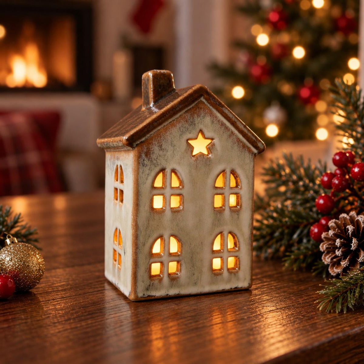 Star Window Christmas House Lantern