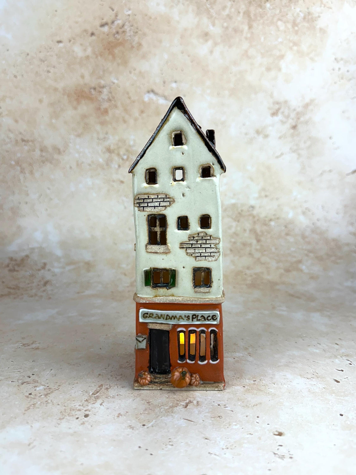 Stoneware Tall House Lantern
