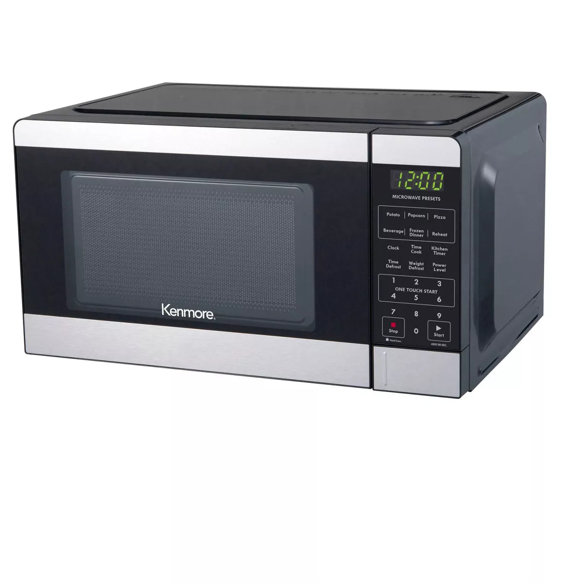 Kenmore 0.7 Cu Ft Stainless Steel Countertop Microwave Oven, 700W, Digital Display, 10 Power Levels