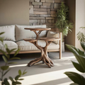 Farmhouse Solid Wood End Table with Wax and Oil Finish in Oak finish