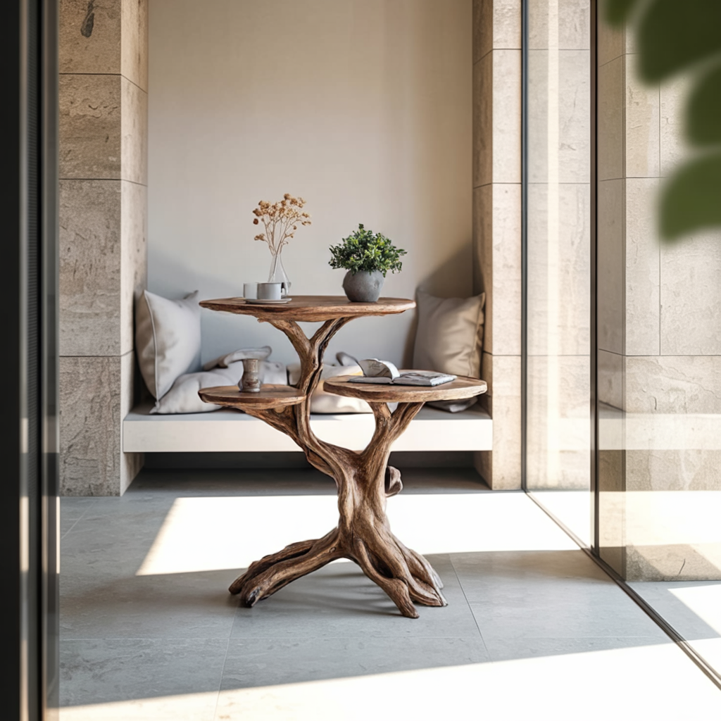 Farmhouse Solid Wood End Table with Wax and Oil Finish - view 2