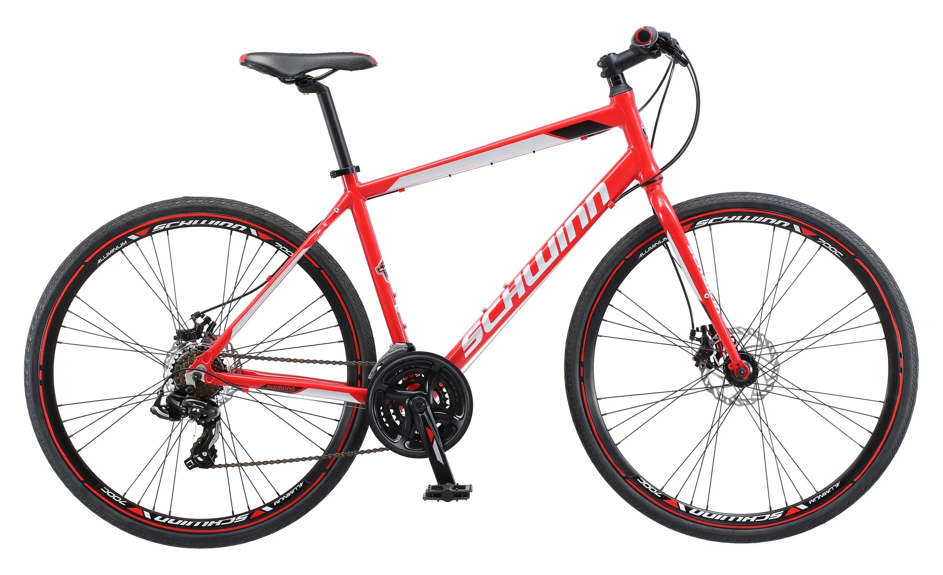 Schwinn Kempo Men's Hybrid Bike, 21-Speed, 700c, Aluminum Frame, Red