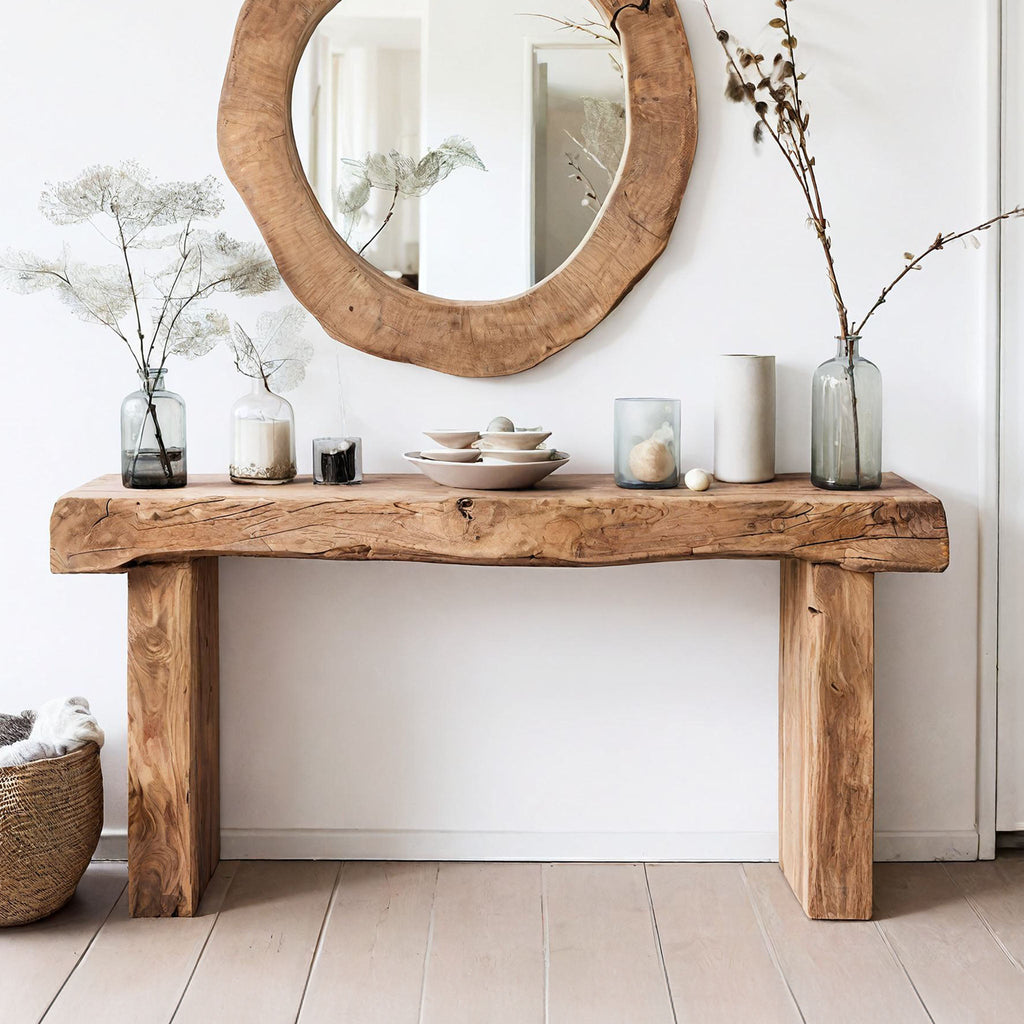 Reclaimed Wood Entryway Console Table with Clean Contemporary Lines - view 2