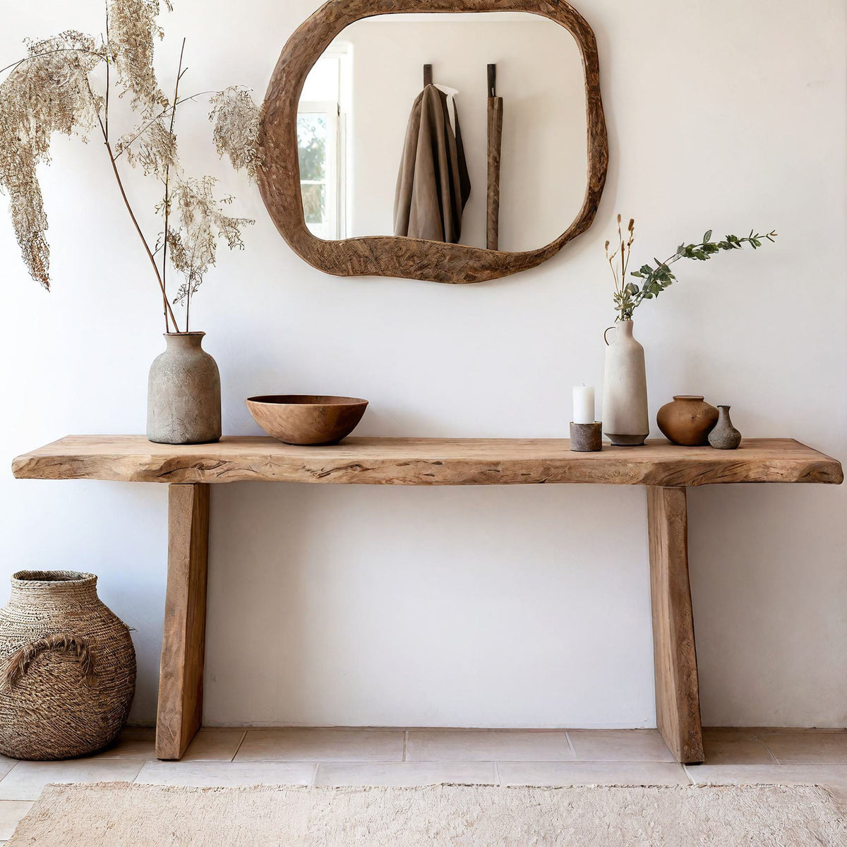 Solid Wood Entryway Console Table with Clean Lines - view 2