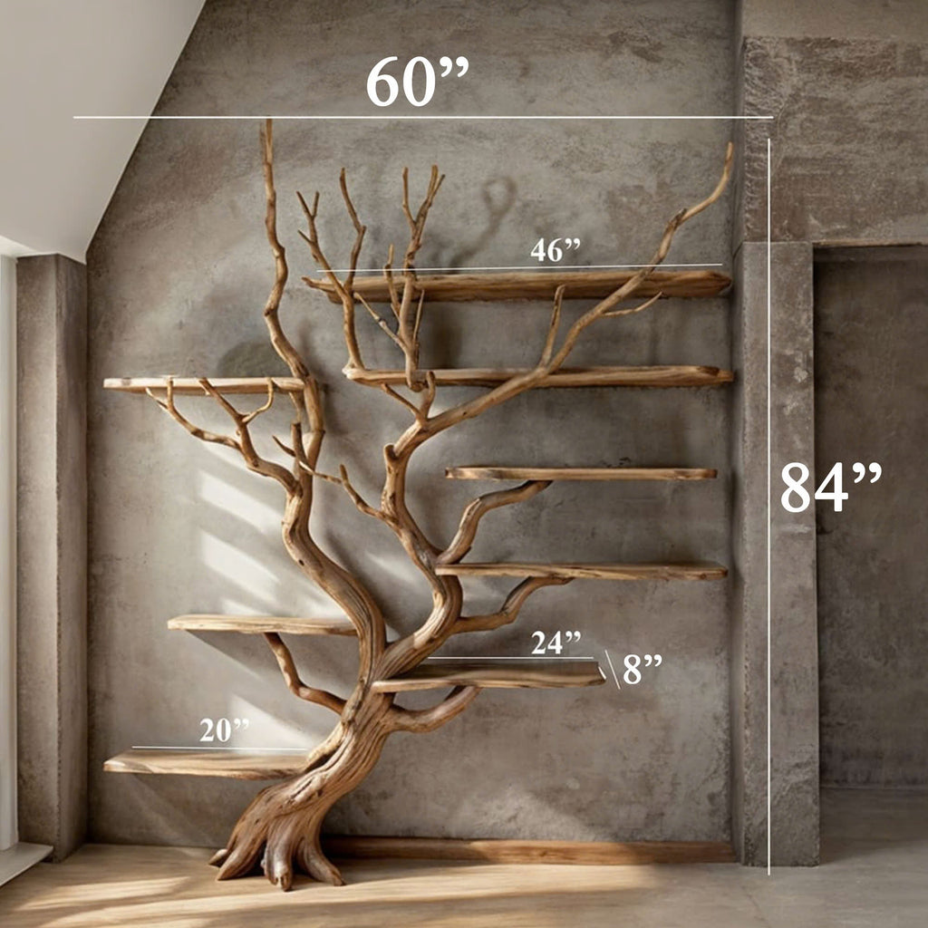 Driftwood Tree Branch Floating Bookshelf for Living Room Walls - view 6