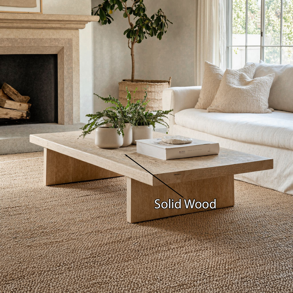 Live Edge Solid Wood Coffee Table with Natural Oil Finish - view 5